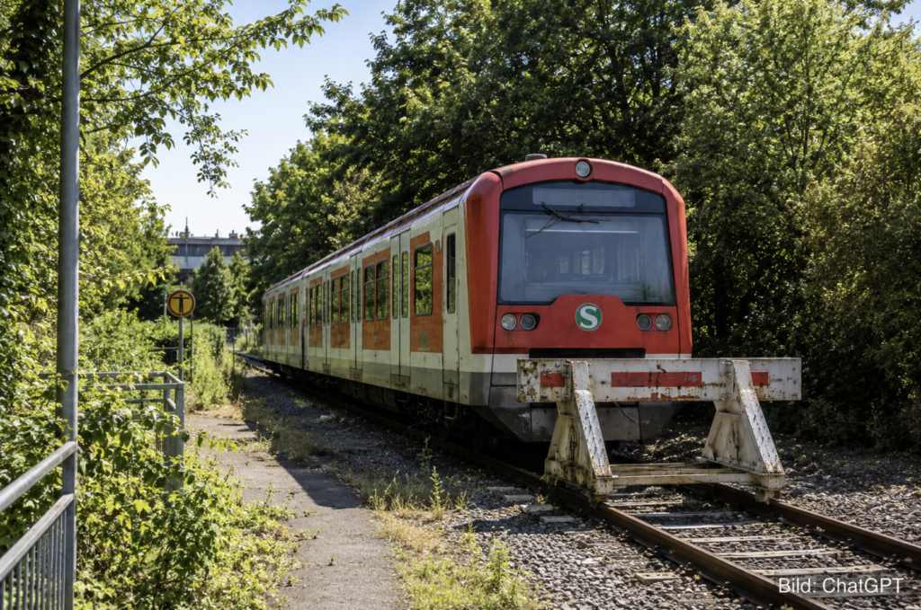 S-Bahn auf Abstellgleis (KI-Bild)